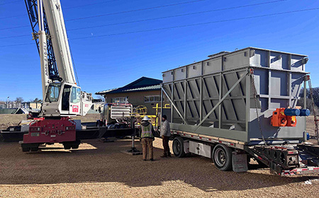 new biosolid hopper in truck