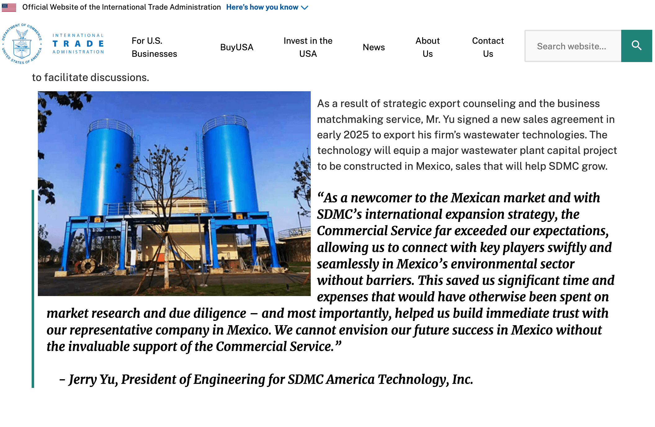 trade.gov feature sdmc